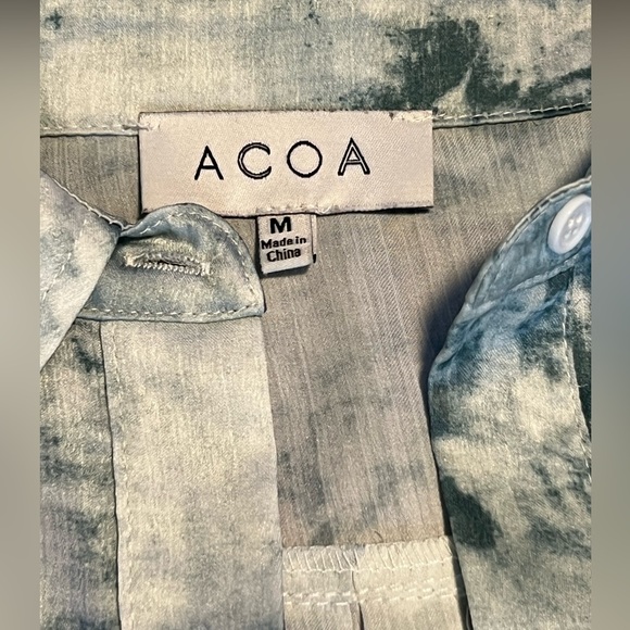 Satin Button Down Blouse - Picture 3 of 5